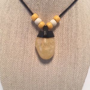 Yellow fluorite necklace